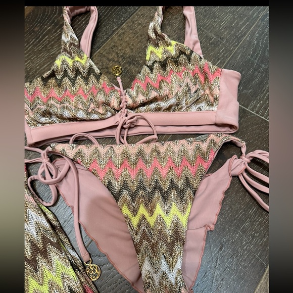 Lulu Fama swim 3 piece set pants & bikini XS/S - Picture 2 of 4